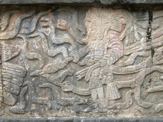 stone relief detail in Chichen Itza