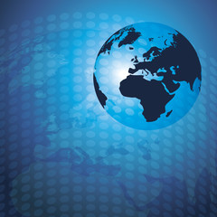 3D Earth Globe - World Map, Abstract Background Template