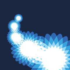 Blue Bright Floral Abstract Background