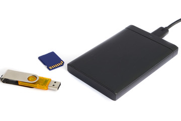 Storage device isolated on white background