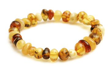 Amber bracelet on white