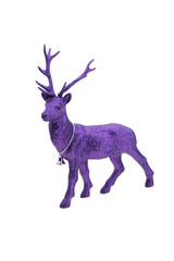 Purple reindeer with glitter isolated on white