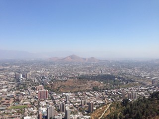 view from san cristobal hill in santiago de chile