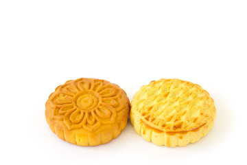 Moon cake isolated on white background
