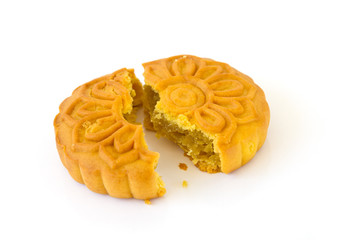 Moon cake isolated on white background