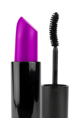 Obraz premium Lippenstift und Wimperntusche