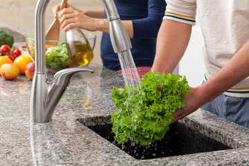 Teamwork in kitchen