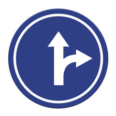 circle blue road signs