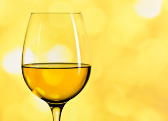 glass with white wine
