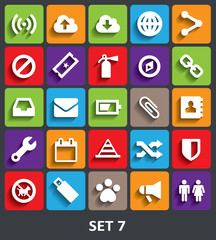 Trendy Vector Icons With Shadow. Set 7