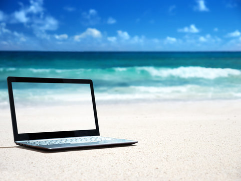 notebook on the beach