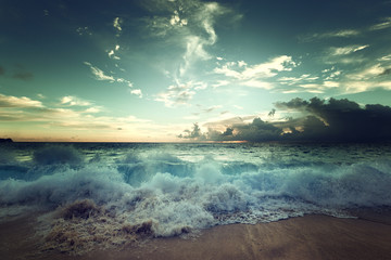 sunset on Seychelles beach © Iakov Kalinin