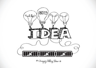 Light bulb Charging Battery Power Idea design