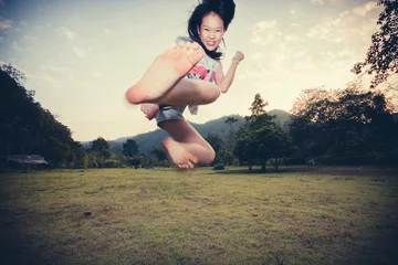 Fotobehang Girl in action © joephotostudio