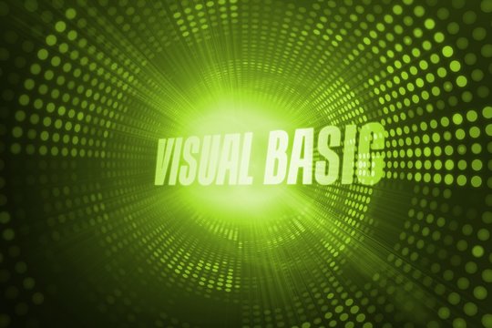 Visual basic against green pixel spiral