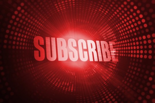 Subscribe against red pixel spiral