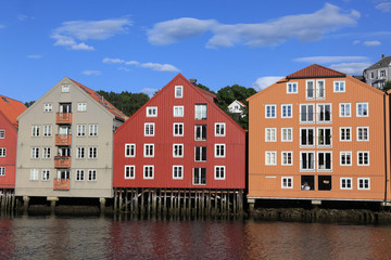 Old Storehouses in Trondheim,  Norway