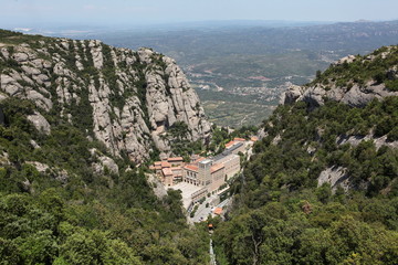 Santa Maria de Montserrat Abbey in Monistrol de Montserrat, Cata