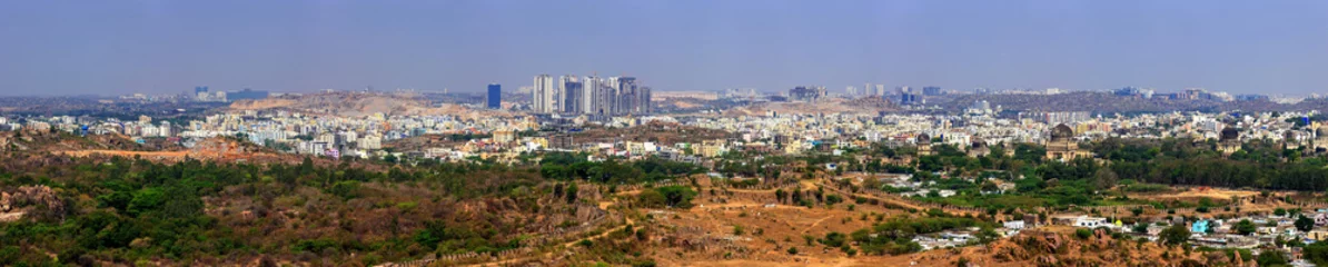 Papier Peint photo Lavable Inde Hyderabad city panorama skyline, India