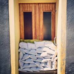 sandbag flood door