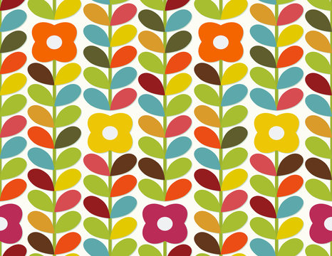 Fototapeta Bright flowers pattern
