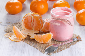 Mandarin yogurt with fresh tangerines