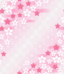 桜と麻の葉模様の背景