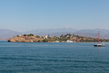 Fototapeta premium Yacht in the Mediterranean Sea, Turkey