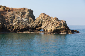 Fototapeta na wymiar Cliffs in the Mediterranean Sea, Turkey