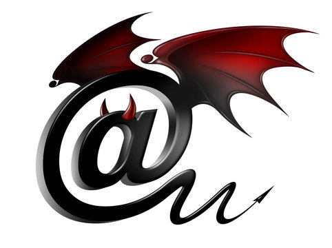 email icon as a symbol of the threat of viruses and hackers