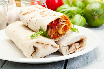 Mexican burritos on a plate