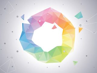 Low-poly Abstract Color Circle