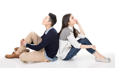 young couple thinking