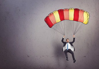 businessman with parachute