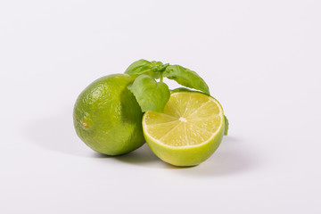 Lime on white background, studio