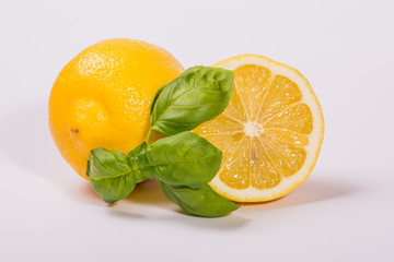 Lemon on a white background, studio