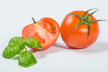 Tomato on a white background, studio
