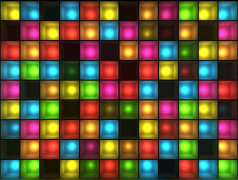 Wall of disco lights