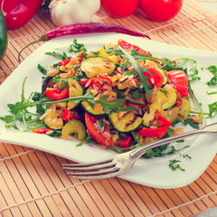 vegetables vegetarian with wild rice - vintage