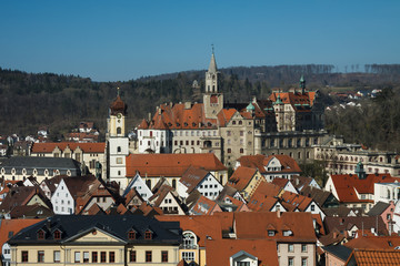 Naklejka na ściany i meble Ponad dachami Sigmaringen / Hohenzollern