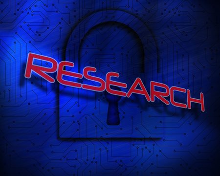 Research against lock on digital background