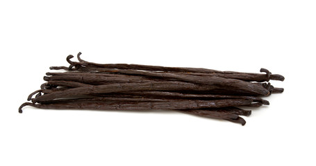 vanilla beans isolated on white background