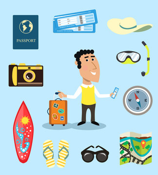 Vacation or business traveler character set