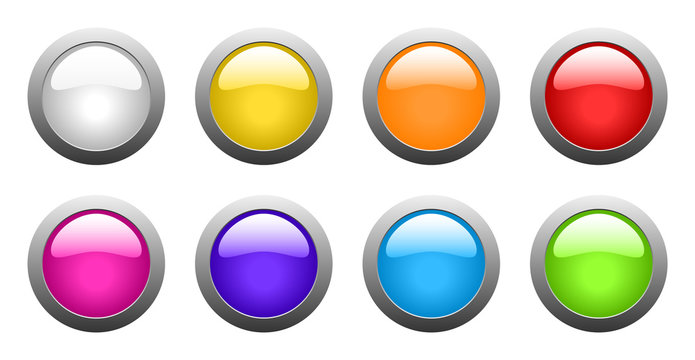 vector color glass buttons