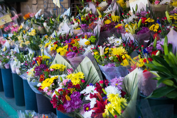 flowers at a market