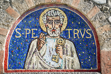Agliate Brianza, mosaic of St. Peter
