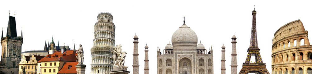 travelling background with famous landmarks