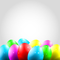 Happy Vector Easter  Background with Colorful Eggs