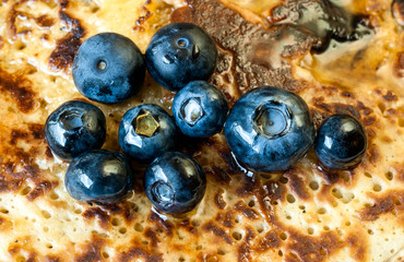 blueberry pancakes closeup