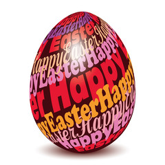 chocolate easter egg with letters pattern